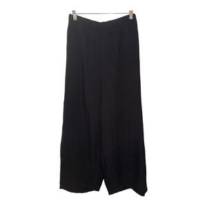 Kiyo Black Textured Wide Leg Lantern Pants Lagenlook S